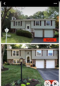 before and after photos of a house