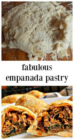 some food that is on top of a plate and the words fabulous empanada pastry