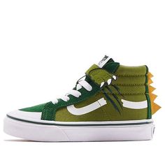 (Toddler) Vans SK8-HI Reissue 138 V 'Dino' VN0A4TZLWIX (SNKR) Vans High-top Green Skate Shoes, Vans Green High-top Skate Shoes, Green High-top Vans Skate Shoes, Green High-top Sneakers For School, Vans Sk8 Hi Reissue, Vans Sk8 Hi, Sk8 Hi, Fashion Performance, Vans Sk8