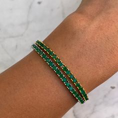 New in!! Tennis bracelet made from sterling silver, and high grade emerald color cz stones Sku GAB0146 Tennis Bracelet Emerald, Silver Emerald Bracelet, Jewellery Essentials, Emerald Tennis Bracelet, Ceremony Dress, Mens Jewellery, Bracelet Tennis, Emerald Bracelet, Emerald Color