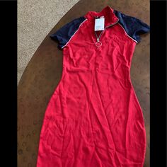 H&M Hm Cute Dress Size 4 Red Bkue Zip Up New With Tags Loc23-16 Red Summer Dress By H&m, H&m Red Summer Dresses, Fitted Red H&m Dress, Casual Stretch Dresses By H&m, Casual Knee-length Mini Dress By H&m, Casual Stretch Dresses From H&m, H&m Casual Knee-length Mini Dress, H&m Casual Stretch Dresses, Casual Fitted Dress By H&m