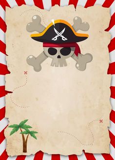 a pirate skull and crossbones on an old paper background