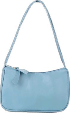 Bag For Love - Plain Zipper Shoulder Bag  - Women Shoulder Bags Blue Rectangular Baguette Bag With Large Capacity, Blue Handheld Bag With Zipper Closure, Blue Baguette Tote Bag, Trendy Blue Shoulder Bag With Zipper Closure, Trendy Blue Shoulder Bag With Zipper Pouch, Light Blue Shoulder Bag With Zipper For Daily Use, Everyday Light Blue Shoulder Bag With Zipper, Blue Rectangular Shoulder Bag With Zipper Pouch, Casual Blue Shoulder Bag With Zipper Pouch