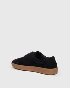 Meet Coyle, our casual low profile cupsole sneaker. Expertly crafted from supremely soft black suede, this pair is designed with a natural rubber outsole, black cotton laces, a removable padded insole, and a slightly padded collar for dimension and comfort. Casual Suede Lace-up Skate Shoes, Casual Black Lace-up Shoes With Stitched Sole, Casual Suede High-top Lace-up Shoes, Casual Lace-up Shoes With Contrast Sole, Everyday Suede Sneakers With Speckled Midsole, Comfortable Black Sneakers With Stitched Sole, Casual Suede Low-top Lace-up Shoes, Black Sneakers With Stitched Sole, Casual Low-top Lace-up Shoes With Rubber Sole