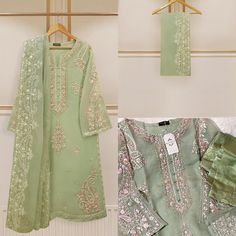 "Brand New With tags Agha Noor Original 💯 Shirt:Pure Organza Fully Embroidered with Sequins, Pearls Work & Lacing (Attach Lining) **No sleeves lining ** Dupatta:Pure Organza Embroidered Pant:Jamawar(Not from Agha Noor brand) Size:Large Large Chest:44\" Shirt Length:48\" Pant:39\" ❌No Return No Exchange❌ 📸Actual color may slightly vary from the image shown DISCLAIMER: Dry clean recommended. Iron the clothes at moderate temperature. Do not use any type of bleach or stain removing chemicals.  ➡️Feel free to message us if you need more pictures, measurements and details about the dress" Pista Green Embroidered Long Sleeve Sets, Embroidered Pista Green Unstitched Suit With Long Sleeves, Pista Green Embroidered Long Sleeve Lawn Suit, Pista Green Long Sleeve Embroidered Lawn Suit, Designer Ready To Wear, Agha Noor, Shirt Pant, Embroidered Pants, Embroidered Shirt