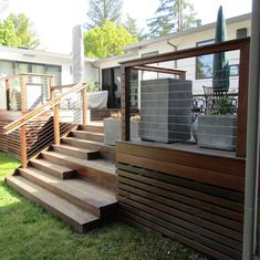 a house with wooden steps leading up to it