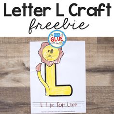 the letter l is for lion craft with an image of a lion and its name