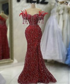 Cosette Dress Styles Lace, Latest Wedding Gowns, Red Evening Gowns, Elegant Bridal Gown, African Prom Dresses, Wine Dress, African Dresses Modern