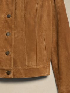 Suede Trucker Jacket | Banana Republic Suede Trucker Jacket, Leather Trucker Jacket, Womens Fall Coats, Leather Shorts Women, Short Leather Skirts, Good Wine, Leather Jumpsuit, Suede Leather Jacket, Shearling Vest