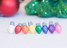 small christmas lights sitting on top of a table