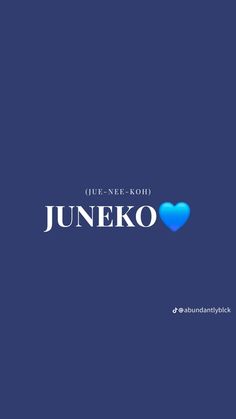 the logo for juneko is shown on a dark blue background with white letters and a heart