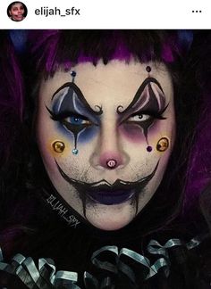 Helovyno Makiazas, Clown Makeup Scary, Sfx Ideas, Creepy Clown Makeup, Drag Inspiration, Circus Makeup, Makeup Scary, Halloween Dolls