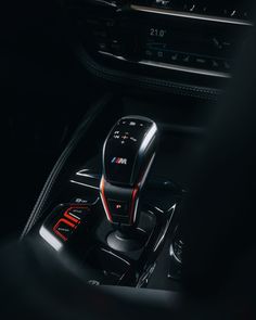 the interior of a car with an automatic gear lever