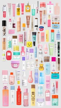 many different types and sizes of skin care products