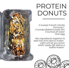 two scoops of frozen doughnuts in a container