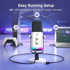 an easy running setup with usb connection accessible for quick recording