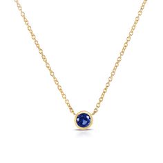 Blue Sapphire Bezel Necklace Gold Ruby Necklace, Night Beautiful, Body Accessories, Blue Sapphire Necklace, Tiny Pendant, Gold Necklace Simple, Bezel Necklace, Solitaire Necklace, Sapphire Solitaire