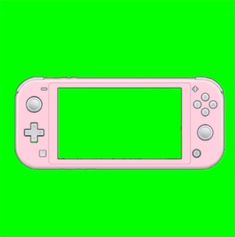 a pink nintendo wii game controller on a green screen