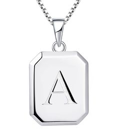 PRICES MAY VARY. 🌲 YL DESIGN - Silver initial letter pendant necklace can symbolize not only your name or the name of your lover' s but also a memorable event or the word that means a lot for you ❤️ Initial necklace is crafted in solid 925 sterling silver with 18k white gold plated, nickel free, Lead free, no allergic material ❤️ A Letter Pendant Size - high: 0.63''; silver box chain: 18+1.2 inches ❤️ Come with gift box for Christmas, Valentine's Day, Birthday, Anniversary, Mother's day, Engage Letter Pendant Necklace Silver, Gift Box For Christmas, A Alphabet, Alphabet Necklace, Letter Pendant Necklace, Silver Box, Letter Pendants, Initial Letter, Design Silver