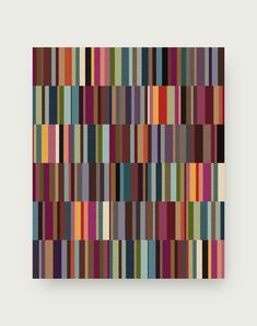 an abstract painting with multicolored stripes