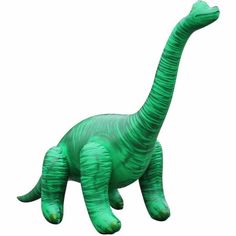 an inflatable dinosaur toy is shown against a white background