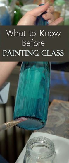 What to Know Before Painting Glass Wine Bottle Project, Painting Glass Jars, Painting Glass, Wine Bottle Diy, Altered Bottles, Painted Wine Glasses