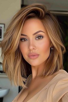 Κούρεμα Bob, Long Bob Hairstyles, Long Blonde Hair, Medium Hair Cuts, Great Hair