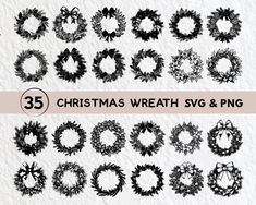 christmas wreath svg and png clipart for use in the design files,