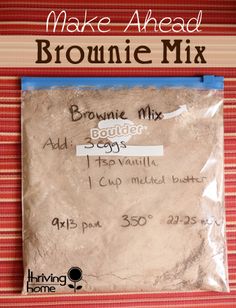 brownie mix in a bag on top of a table