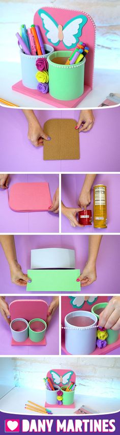 the instructions for how to make an easy diy craft project with paper and glue