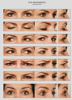 an image of different types of eyes with the words eye movements above them and below it