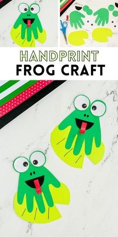 the frog craft is made with construction paper and scissors