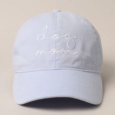 Features: Professional machine embroidery Dog Mom script lettering design 6 panel designed hat for a low-profile lightweight fit 100% Cotton One size fits most, adjustable strap back with buckle Mom Lettering, Embroidery Dog, Mom Hat, Stylish Caps, Mom Hats, Graphic Tee Dress, Embroidered Baseball, Black Clay, Script Lettering