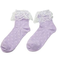 Cute Ladies Princess Dot Ruffle Frilly Cotton Short Soft Lace Ankle... (€3,28) ❤ liked on Polyvore featuring intimates, hosiery, socks, accessories, socks and tights, legwear, sports socks, ankle socks, lace ankle socks and short socks Donut Socks, Png Outfits, Lace Ankle Socks, Socks Lace, Kawaii Socks, Purple Socks, Frilly Socks, Yellow Socks, Polka Dot Socks