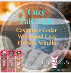 three bags of cozy fall night cashmere cedar warm and cozy fireside vanilla