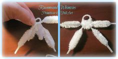 two pictures showing how to make an ornament for someone's angel wings