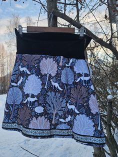 Our snow skirts are made from fleece. They feature a comfy fold over yoga waistband allowing a little adjustment on fit. These pull on easily over leggings or jeans and add a little warmth to your outside adventures!! Whether you are XC skiing, snowshoeing, kicksledding, chatting in the school pick up line or just going to get the mail, this skirt makes it extra fun and extra warm!  Reflective ribbon runs around the bottom of the skirt for safety in the darker days of winter.  Size XS: Waists 26 Snow Skirt Pattern, Xc Skiing, Winter Woods, Snow Skirt, Winter Wood, Snow Shoes, Pick Up Lines, Womens Skirts, Skirt Pattern