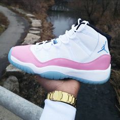 Women's Cotton Candy 11's⚪🌸 | By @BramptonCustoms Jordan 11 Outfit Women, Jordan Shoes For Women, Fly Shoes, Basket Style, Jordans Girls