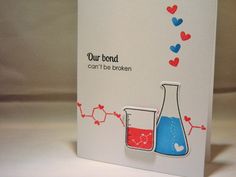 Science Beaker, Anniversary Cards For Him, Science Gifts, Birthday Cards Diy, Valentine Card, Anniversary Card