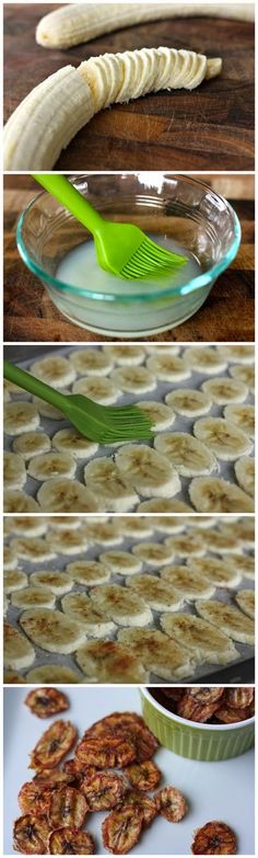 the process for making banana bread is shown in three different pictures, including bananas and other ingredients