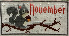 a cross stitch pattern with the words november on it