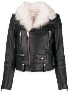 1004 SAINT LAURENT MOTORCYCLE JACKET DOUBLEE SHEA Motorcycle Jacket Women, Leather Outerwear, Sheep Skin, Buffalo Leather, Leather Cap, Black Leather Jacket, Jacket Design, Biker Jacket, Flap Pocket