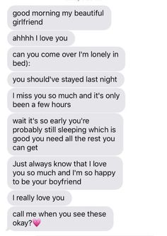 two texts that have been written to someone who is in love with each other on their phone