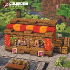 an image of a small restaurant in minecraft