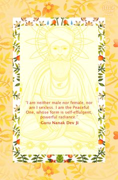 an image of guru namak devji with the quote i am nefer male not female