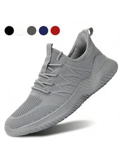 Grey  Collar   Plain  Embellished   Men Shoes Comfortable Gray Slip-on Sneakers For Light Sports, Comfortable Gray Lace-up Running Shoes, Casual Gray Slip-resistant Running Shoes, Comfortable Breathable Gray Slip-on Sneakers, Casual Gray Breathable Slip-on Sneakers, Fade-resistant Gray Slip-on Sneakers For Running, Gray Non-slip Running Shoes For Light Sports, Non-slip Comfortable Slip-on Sneakers For Jogging, Gray Comfortable Slip-on Sneakers For Light Sports