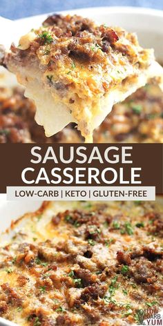 sausage casserole with low carb keto and gluten - free