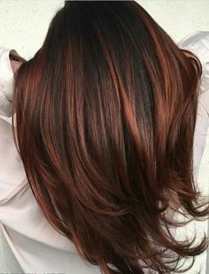 Red Hairstyle, Hair Color Caramel, Hair Color Burgundy, Fall Hair Color For Brunettes, Red Highlights, Hair Color Highlights