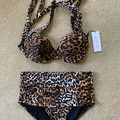 Ladies Calvin Klein Bikini. 2 Pc. Both Pieces Size Medium Leopard Print!! High Waisted Bottoms. Fully Lined. Convertible Straps, Underwire, Bikini Bra Top With Molded Cups. Smoke Free Pet Free Home. Nwt $65 Calvin Klein Swimwear For Summer Beachwear, Calvin Klein Swimwear For Summer Pool, Calvin Klein Summer Swimwear For Pool, Calvin Klein Beachwear Swimwear For Summer, Calvin Klein Swimwear For Summer, Calvin Klein Summer Poolside Swimwear, Calvin Klein Summer Beachwear Swimwear, Calvin Klein Stretch Swimwear For Poolside, Calvin Klein Swimwear For Beach Season