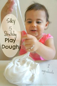 Silky and Stretchy Play Dough for kids - 2 ingredients Career Exploration, Toddler Fun, Play Dough, Childrens Crafts, Sensory Activities, 2 Ingredients, Sensory Play, Toddler Crafts, Craft Activities